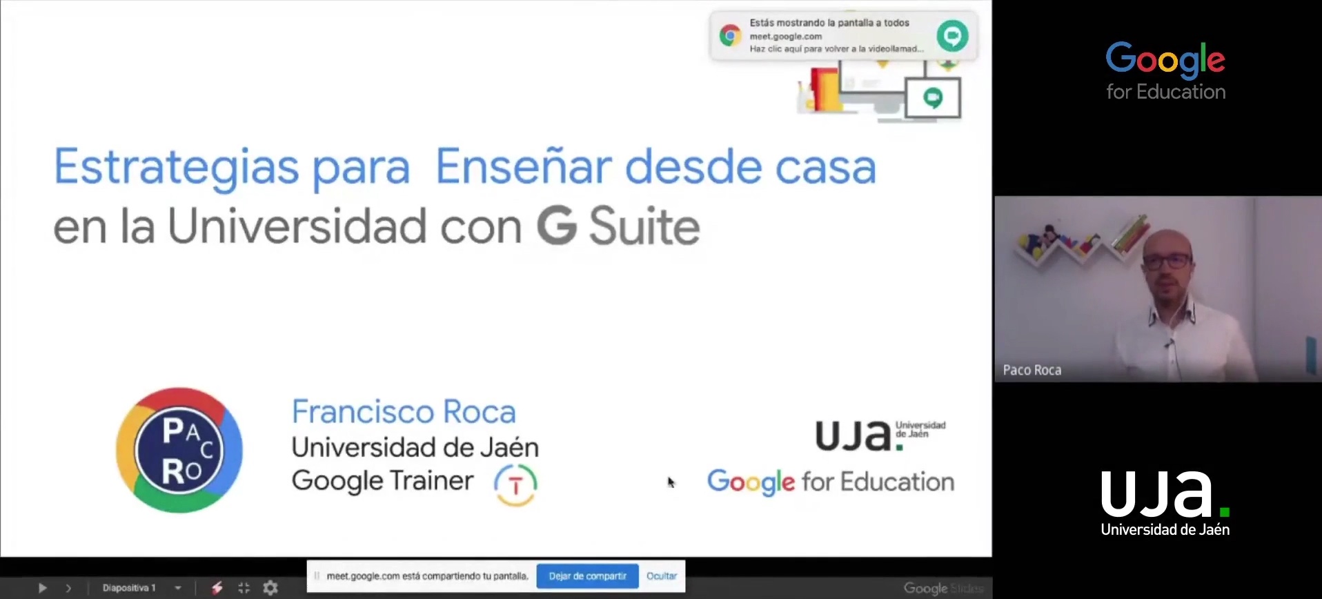 Webinar: GSuite para profesores universitarios, de Google for Education España