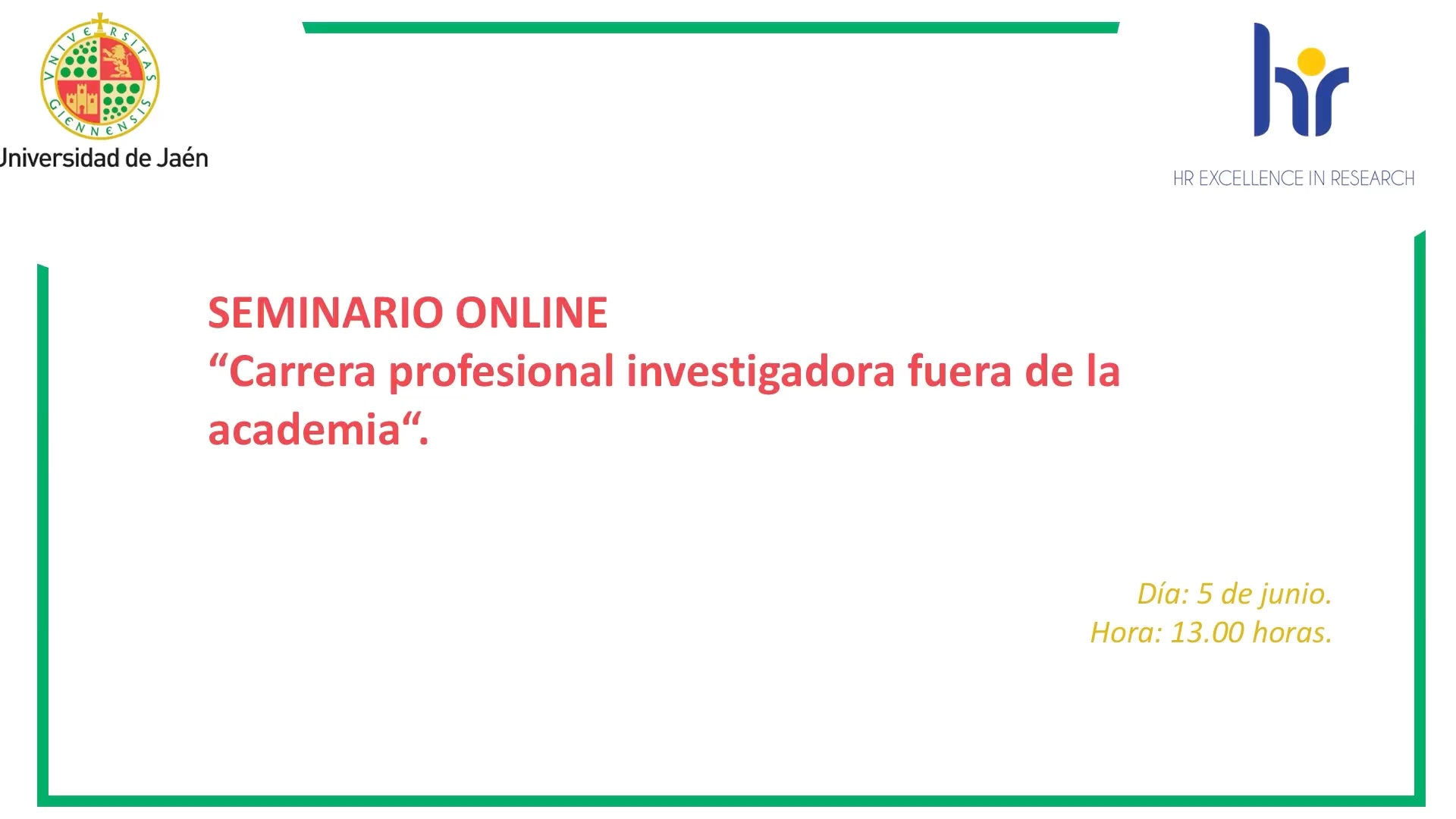SEMINARIO ONLINE: Carrera profesional investigadora fuera de la academia