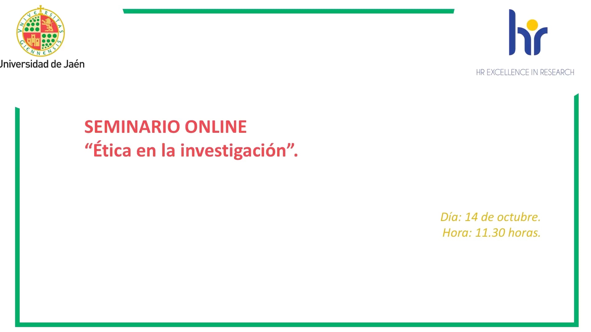 SEMINARIO ONLINE: Ética en la investigación